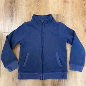 Kids Navy Blue Zip-Up Jacket Fleece Size 6 Full-zip Sweater 6T